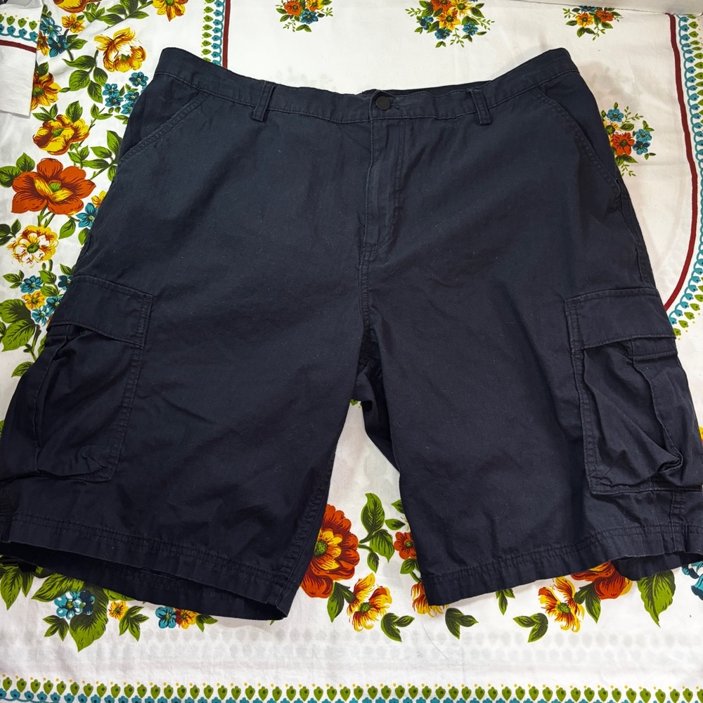 Calvin Klein Jeans Men’s Navy Blue Cotton Cargo Shorts Summer Casual Bottoms